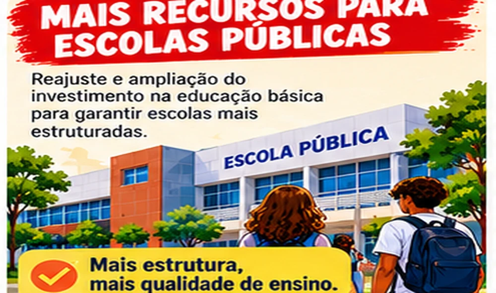 Ilustração editorial sobre 🏗️ R$ 39 bilhões para educação: creches, escolas e ônibus escolares