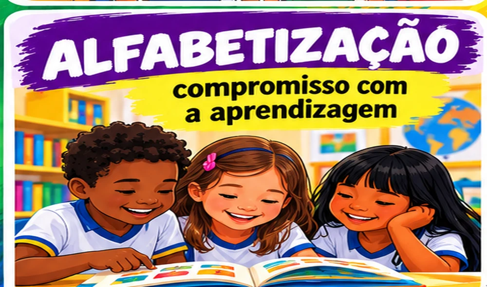 Ilustração editorial sobre 📖 Alfabetização na idade certa: 36% para 66% em quatro anos